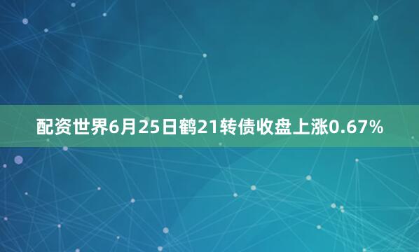 配资世界6月25日鹤21转债收盘上涨0.67%